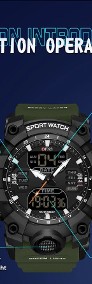Zegarek sportowy męski wojskowy elektroniczny cyfrowy WR50 millitarny zielony-3