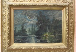 Stary Obraz Olejny  XIX w . Sygnowany 48 x 38 cm