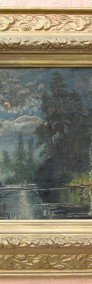 Stary Obraz Olejny  XIX w . Sygnowany 48 x 38 cm-4