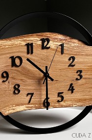 Unikatowy zegar w obręczy 50 cm CUDA Z DREWNA-2