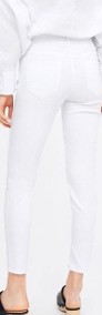 (40/L) ZARA/ Białe spodnie jeansy, dżinsy, rurki ze zdobieniem z Madrytu/ NOWE-3