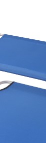 vidaXL Leżak z daszkiem, stalowy, niebieski 42931-4