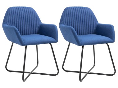 vidaXL Krzesła do jadalni, 2 szt., niebieskie, tapicerowane tkaniną249811-1