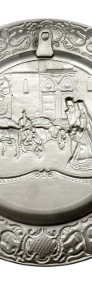 Talerz ozdobny na ścianę "Ślub" Artina, cyna, 23 cm-4
