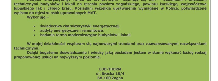 AUDYTOR ENERGETYCZNY. ŚWIADECTWA I AUDYTY ENERGETYCZNE. - Gratka.pl ...