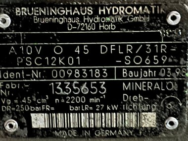 Brueninghaus A10V O 45 DFLR /31R-PSC12K01 -SO659 (R910983183) Pompa hydrauliczna-2