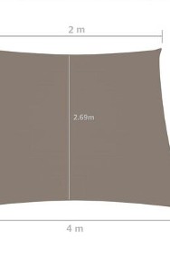 vidaXL Trapezowy żagiel ogrodowy, tkanina Oxford, 2/4x3 m, taupe-3