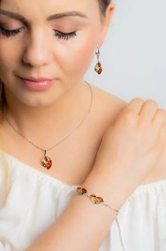 Srebrna biżuteria: Komplet biżuterii z bursztynem-2
