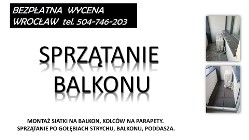 Sprzątanie balkonu.  z gołębi, ptaków, odchodów. Wrocław, usuwanie gniazd