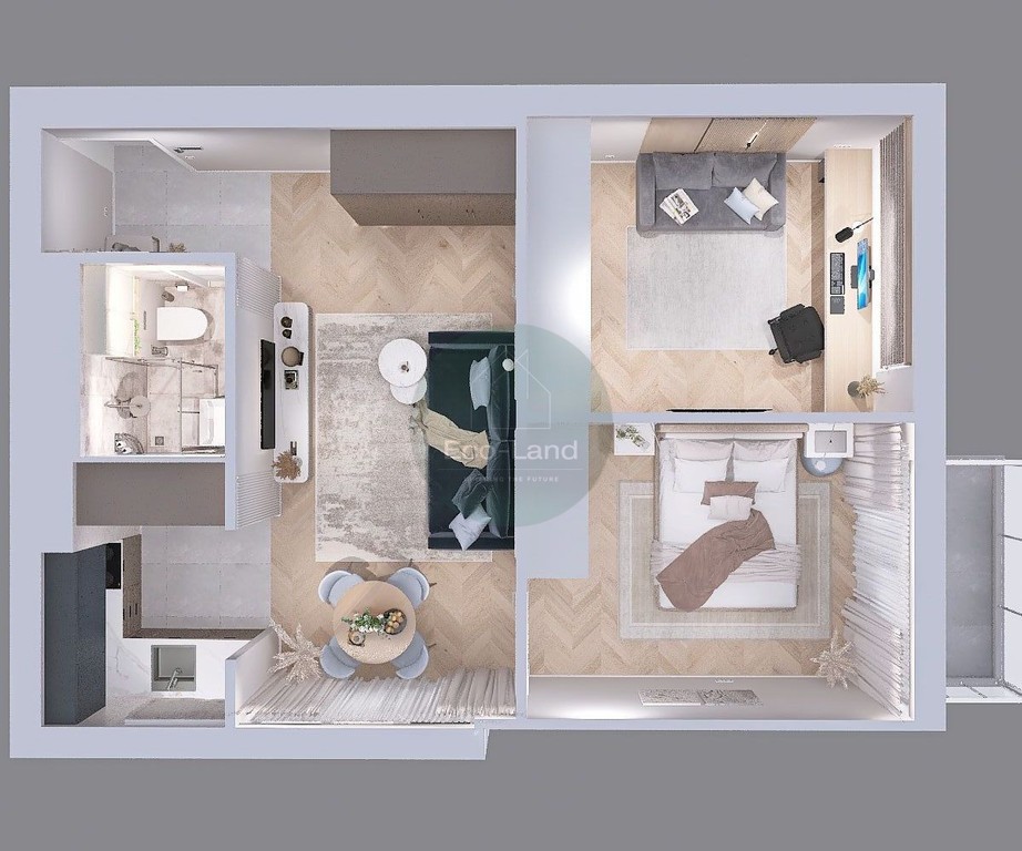 3 pokoje, 46 m² | Ochota, Szczęśliwice | Piękny widok | 2 Balkony, Warszawa
