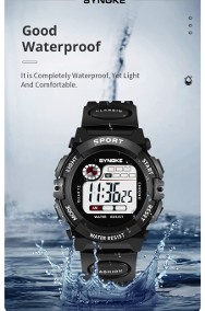 Zegarek dla dziecka chłopca elektroniczny sportowy wodoszczelny cyfrowy LED -2