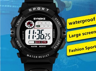 Zegarek dla dziecka chłopca elektroniczny sportowy wodoszczelny cyfrowy LED -1