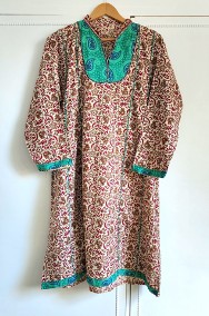 Tunika indyjska sukienka XXL 44 bawełna vintage retro hippie wzór orient-2