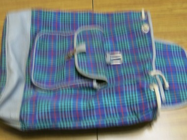 Turystyczna torba 29x10x40 cm, dodatkowa naszyta kieszeń, brezentowa-1