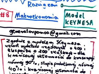 "Model Keynesa / Zmiana cen i dóbr / Makroekonomia " - Zestaw rozwiązań.  Studia-1