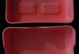 Mydelniczka, plastikowa, różowa, 11,5x8,5x4,5 cm, używana