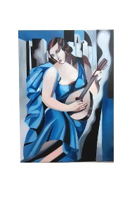 Tamara Łempicka Kobieta z tamburynem - interpretacja 50 na 70 cm-2