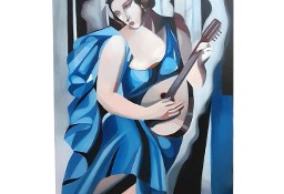 Tamara Łempicka Kobieta z tamburynem - interpretacja 50 na 70 cm