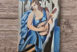 Tamara Łempicka Kobieta z tamburynem - interpretacja 50 na 70 cm