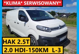 Citroen Jumpy L-3, 2.0HDI-150KM 3-osobowy Hak 2.5T bezwypadkowy