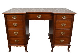 Damskie biurko angielskie w stylu królowej Anny mahoń antyk