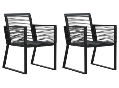 vidaXL Krzesła ogrodowe, 2 szt., czarne, rattan PVC48572-1