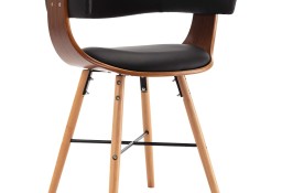 vidaXL Krzesła jadalniane, 6 szt., czarne, ekoskóra i gięte drewno279492