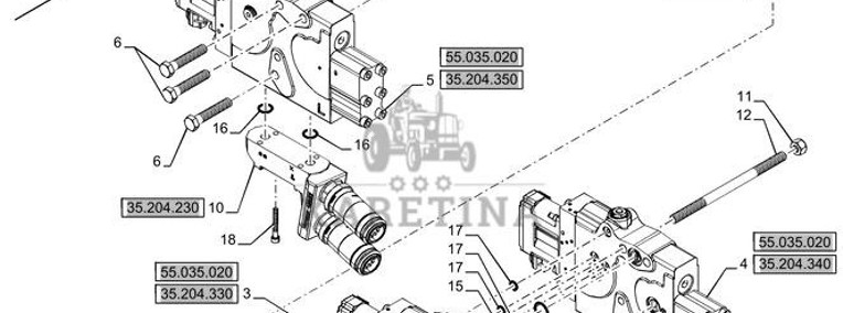 New Holland T6090 T6070 Rozdzielacz valve assy hitch ccm 47887017-1
