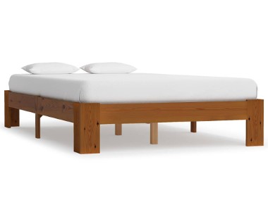 vidaXL Rama łóżka, jasnobrązowa, lite drewno sosnowe, 120 x 200 cm 283288-1