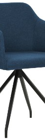 vidaXL Obrotowe krzesła stołowe, 2 szt., niebieskie, tkanina 247063-3