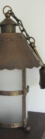 Oryginalna latarnia żyrandol mosiądz patynowany -3