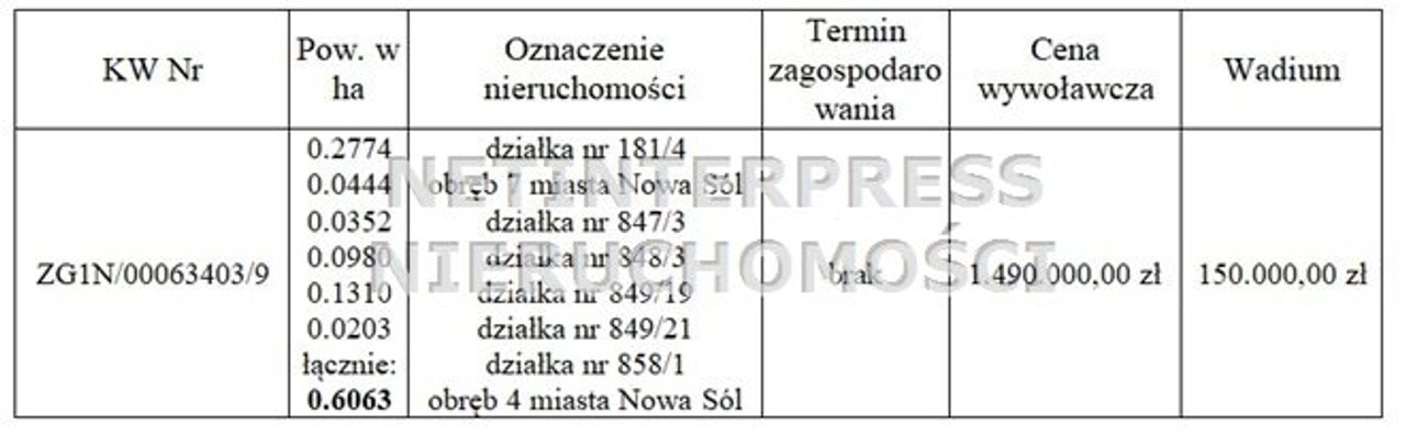 Sprzedaż dużej działki w Nowej Soli - Widok 2