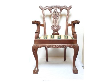 Fotel, KrzesŁo z litego drewno MAHOŃ-1