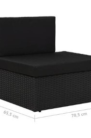 vidaXL Sofa modułowa 2-osobowa, rattan PE, czarna-3