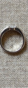 Nowy pierścionek obrączka srebrny kolor biała cyrkonia prosty-4