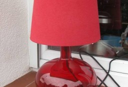 lampa/ lampka ze szklaną nogą i abażurem