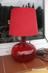 lampa/ lampka ze szklaną nogą i abażurem-2