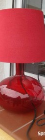 lampa/ lampka ze szklaną nogą i abażurem-3