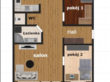 Mieszkanie 3 pokoje + kuchnia z jadalnią -1