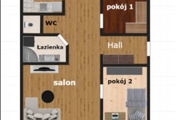Mieszkanie 3 pokoje + kuchnia z jadalnią 
