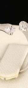 Nowy pierścionek srebrny kolor białe cyrkonie otwarty elegancki skromny-4