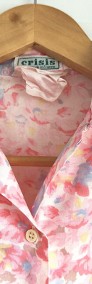 Kolorowa kwiatowa bluzka vintage M 38 L 40 pastelowa koszula floral retro-3