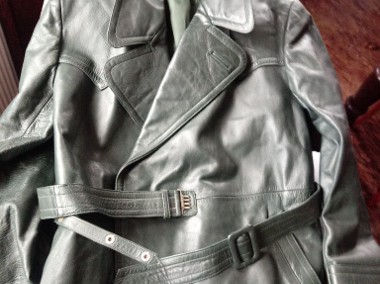 skórzany niemiecki płaszcz wojskowy ss gestapo wermacht oryginalny rekonstrukcja-1