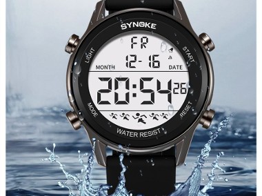 Zegarek elektroniczny cyfrowy LED Synoke wodoszczelny WR50m sportowy alarm -1