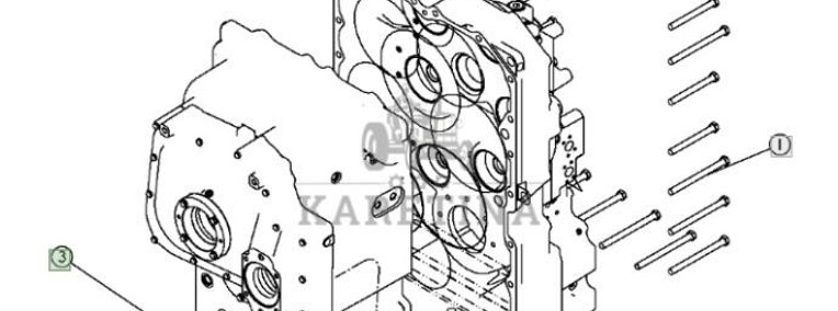 John Deere 9620 DF500 - skrzynia biegów - obudowa YZ501873-1