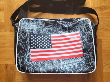 Torba na ramię czarna usa unisex-1