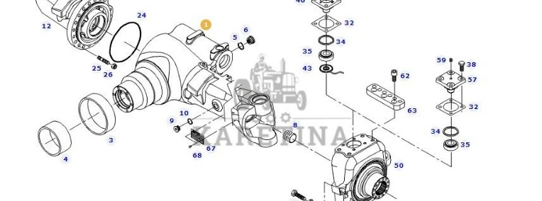 Fendt 414 Vario - oś przednia most - obudowa korpus F416300020020-1