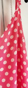 Nowa sukienka na lato plus size 5XL 50 różowa w kropki groszki lekka maxi długa-4