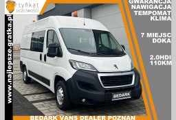 Peugeot Boxer Brygadówka 7 miejsc, doka, gwarancja, nawigacja, kamera cofania, kli