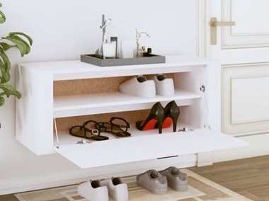 vidaXL Półka na buty, biały, 100x35x38 cm, materiał drewnopochodny-2